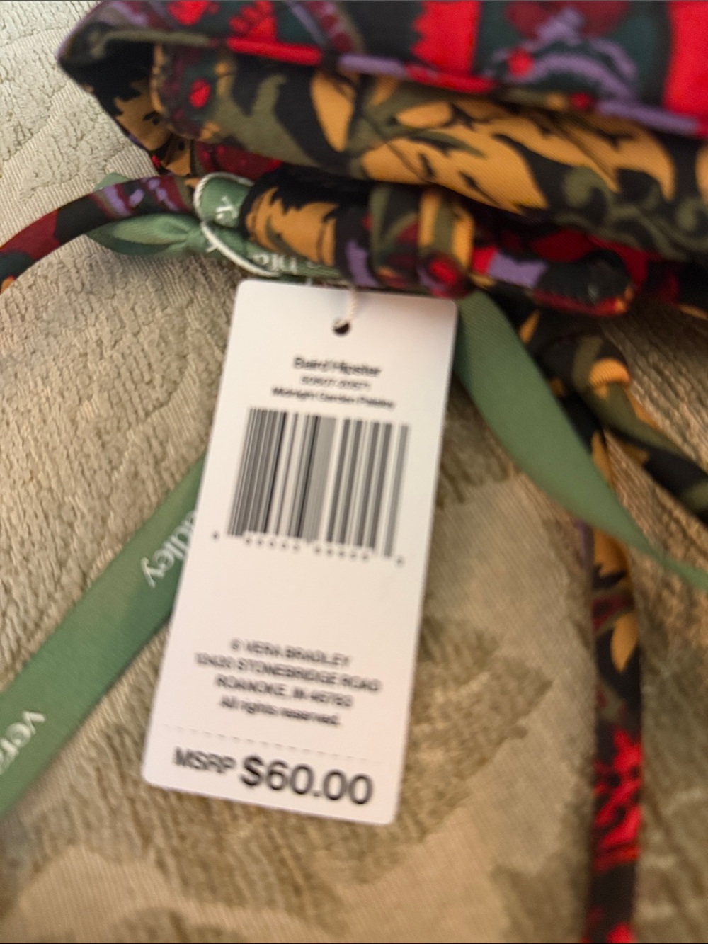 Vera Bradley Baird Hipster in Midnight Garden Paisley. New with Tags - Picture 5 of 5